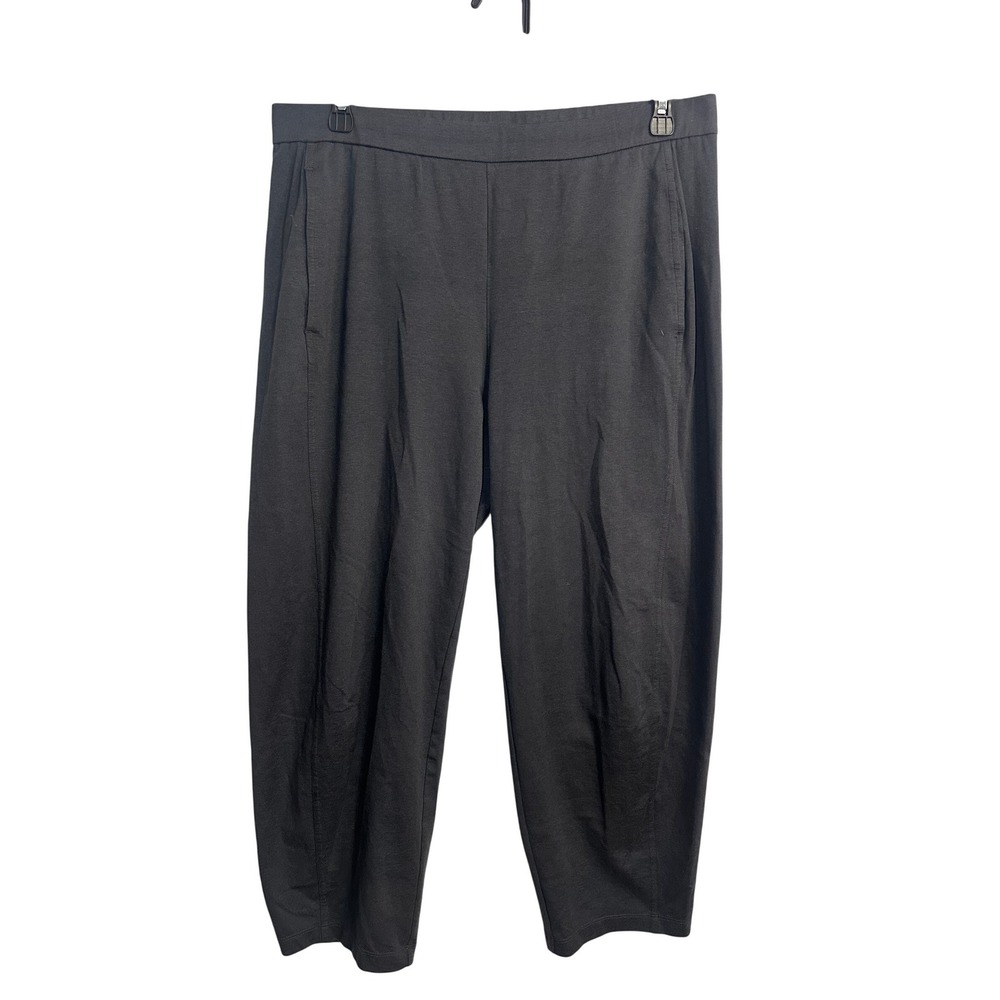 Eileen Fisher Black Relaxed Straight-Leg Trousers
